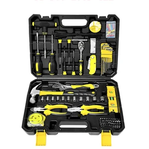 100 Pcs Electrician Tools Box Power Tools Kit Hand Set Tool Case Cordless Li-Ion Drill with Multimeter