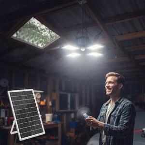 Smart Solar Ceiling Light Indoor Home Pendant Lamp With Remote Control Auto Timer 4 Modes For Shed Barn Garage Balcony