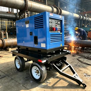 Welding Machine Mobile Trailer Silent Diesel Generator Engine 3Phase 50/60hz Water-Cooling 4-Station 1000A 500A 400A 300A Welder