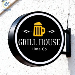Custom Double Sided LED Outdoor Advertising Light Box Round Lightbox For Business Decor For Shop Cafe 3d Signaged