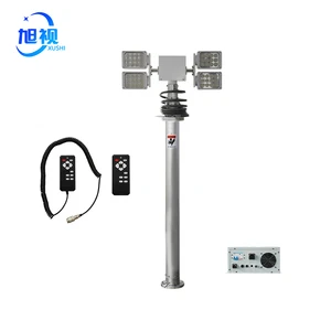 pneumatic telescopic mast tower light 1.5m on vehicle movable construction light towers and security camera for mobile