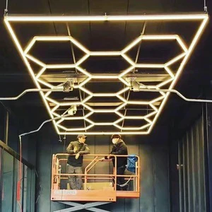 110v-220v Custom Aluminium Plastic Garage and Workshop Hexagonal LED Lights Work Lights for Barber Car Wash Beauty Bar