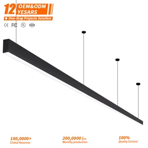 Commercial Light-Emitting Diodes Aluminum Led Linear Light Gym Office Warehouse Black Led Linear Light