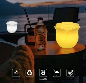 Dropshipping Luminous Rose Lantern Decoration RGB Colorful Night Lamps Illuminated Rose Flower Motif Light Bar Club Table Lamp