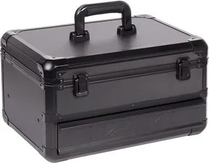 Large Capacity Aluminum Carrying Box Hardware Tool Storage Case Toolbox with Drawers & Pocket for Home/Office/Warehouse/Garage