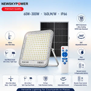 Commercial High Brightness LED Solar Security FloodLight 60W 100W 200W 300W Rechargeable Battery Adjustable Angle for Outdoor