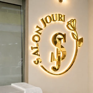 Custom LED Halo Lit Letter Sign Acrylic Backlit Logo Wall Art For Luxury Spa Reception Interior Branding OEM Manufacturer