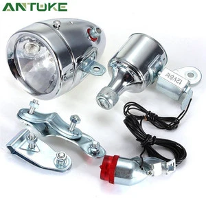 Motorized Bike Bicycle Friction Generator Dynamo Head Tail Light LED Lamp MTB Mountain Cycling Taillight Headlight Kit 12V 6W