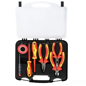 Professional Powerlift VDE Insulation Kit OEM 7 Pieces Hard Case Electrical Use Safe Hand Tools Auto Repair