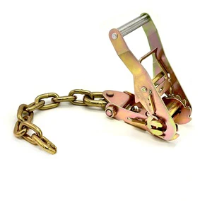 Towing Product Ratchet Buckle With 5/16 Chain Anchor for Auto Hauler, Car Carrier Tow Truck Rollback Flatbed Wrecker