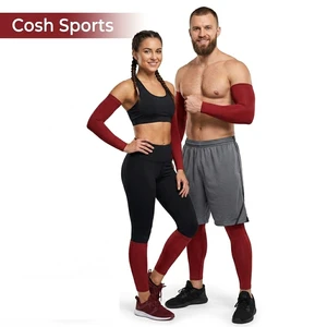 Compression Arm and Leg Sleeves Set Moisture Wicking Support for Basketball, Cycling, Running & Outdoor Activities