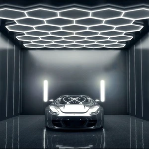 Deformable Led Garage Lights Working Light Hanging Hexagon Detailing Led Home Hexagon Ceiling Garage Light