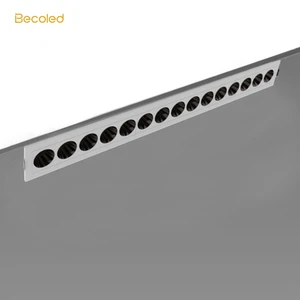 Multi-head Aluminum Linear LED Lamp High-Brightness Anti-Glare Embedded Dimmable Grille Light for Supermarket Indoor Lighting