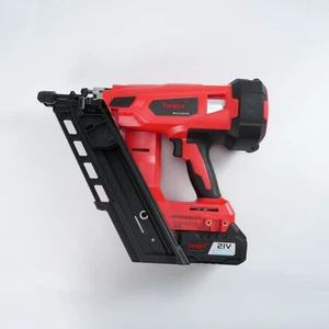 Official Store Toua DCFN3490 Li-ion Wood Frame Nail Gun Cordless Angled Electric Paper Strip Nailer DIY 50-90mm Nail Battery