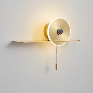 Led Wall Lamp with Pull Cord Switch, Bedroom Bedside Lamp, Shelf, Balcony Corridor Aisle Light, High-end Minimalist Design