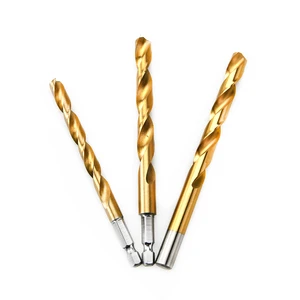 NAIPU OEM High Speed Steel DIN338 HSS Fully Ground 20mm Titanium Round Hex Shank Twist Drill Bit For Metal Drilling Wood Plain P