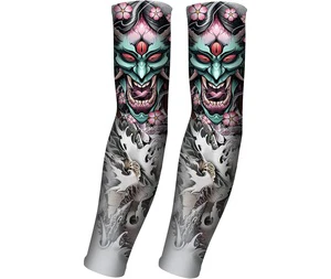 New Fashion Unisex Seamless Anti-UV Breathable Quick Dry Polyester Spandex Custom Logo Tattoo Sleeves Sets for Cool Men Women