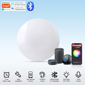 CANMEIJIA 24W RGB LED Ceiling Light Switch Control Modern Design Black Frame 30cm Three-Proof for Bedroom/Kitchen/Living Room