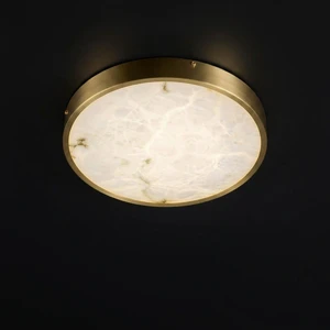Creative Round Bedroom Alabaster Modern Led Ceiling Light for Living Room Indoor Natural Stone Ceiling Lamp Marble Flush Mount