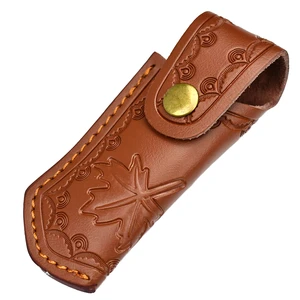 Hot Wholesale Hanma Knight Sheath 8 Inch Folding Knife Leather Sheath Portable Bag Holder OEM/ODM Plumbing Tool Storage 15-19