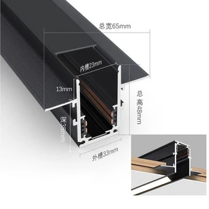 Modern LED Closed Panel Model No Main Light Aluminum Groove Light Strip Concealed Black Recessed Lamp