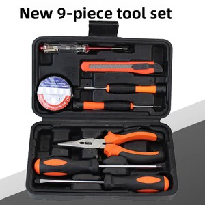 Deep-Reach Tool Set Small Size 9-Piece Carbon Steel Combination Kit; Dual-Purpose Automotive Household Hardware Toolbox 200-9