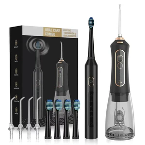 F6+T5 Low MOQ Customized Travel Dental Cleaning Set Adult Electric Toothbrush & Water Flosser 2500mAh Last 60 Days Home Outdoor