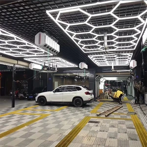Hexagon Detailing Workshop Lights Led For Car Shop And Garage Ceiling Honeycomb Lights Work Garage Led Light