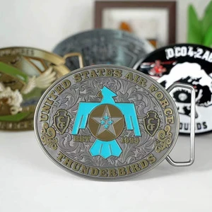 High Quality Zinc Alloy Thunderbird Belt Buckle, Collector's Customized Two-color Plated Soft Enamel Belt Buckle