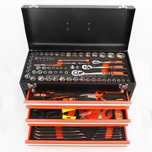 Professional High Quality 408-Piece Portable Kit Three-Drawer Tool Box Set Heavy Duty Drawers Electrical Drills Hex Wrenches OEM