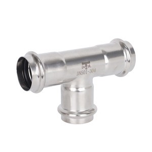 Pressure Type Stainless Steel Thin Wall Water Supply Tee And Diversion Pipe Fittings Metric Hexagon Head