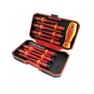 Electrician Repair Tools Kit 13pcs 1000V Changeable Magnetic Slotted Bits Portable Chromium Vanadium Insulated Screwdrivers Set