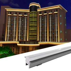 Custom Outdoor Ip65 Waterproof Surface Mounted Exterior Architecture Facade Led Tubes Aluminum Led Linear Light