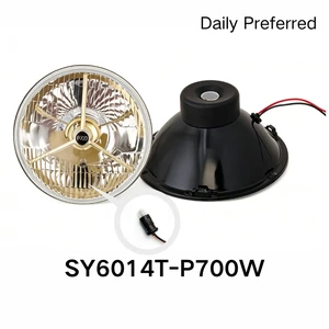 7 Inch Round Semi-Sealed P700 Golden High Reflective Lamp Cup Replacement Headlamp for Jeep Wrangler Classic Ford Chevy