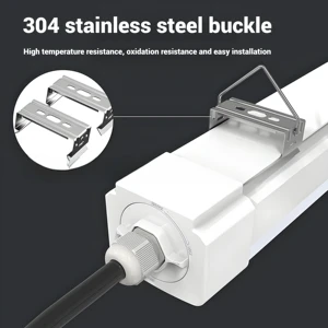 IP65 Tri-Proof Explosion Proof Stairwell Light Fixture Fluorescent Housing Aluminium PC Construction ETL Certified 3000K-6000K