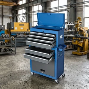AIRAJ Blue Steel 7-Drawer Tool Cabinet With Keyed Locking System OEM Style Rolling Tool Chest With Wheels Tool Storage
