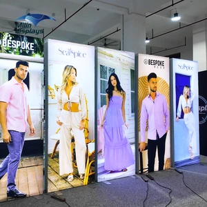 Portable Custom Printed Trade Show SEG Light Box Backlit Backdrop Display with Sleek Design for Fashion Show Costumes Branding