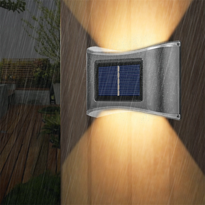 High Quality Solar Powered Led Wall Lamp Double-side Outdoor Street Patio Walkway Courtyard Decoration