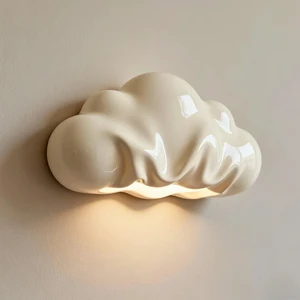 3D Printed Iron Base Cloud-Shaped Wall Light Modern Creative Bedroom Decorative Lamp Custom Sculptural Interior Lighting