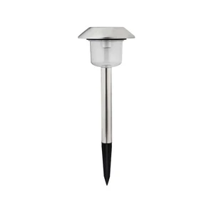 luz solar led de csped, acero inoxidable, 6500k, columna vertical, ideal para iluminar jardines y espacios exteriores.