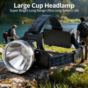 High-Power Headlamp Large Reflector Cup Specialized Night Fishing Rechargeable Ultra-Bright Outdoor Mining Light