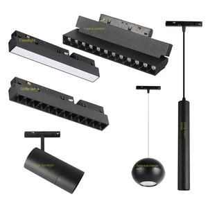 Modern 20 Wide LED Track Light Aluminum Body Magnetic Embedded Dark Spot Lamp for Living Room Open Track Groove Floodlight