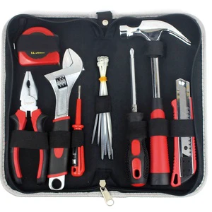 18pcs Household Hand Repair Tool Set with Canvas Bag Tool Kit Set