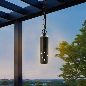 Antique Bronze Brass Low Voltage Landscape Outdoor Led Hanging Pendant Light for Tree Gazebo Pergola