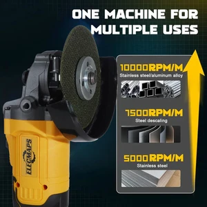 Heavy Duty Brushless Cordless Angle Grinder 10000rmp Battery-Powered Slide Adjustable Speed Setting for Grinding Polishing