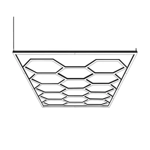 Custom DIY Ceiling Mounted Hexagonal Detailing Honeycomb LED Cold White AC IP54 6500K Garage Lights for Workshop Office & Garden