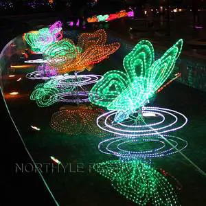 butterfly Led Light Garden Decoration Aluminium Lighting for Landscape Vintage Hanging Light Lampshade Decorative Lamps