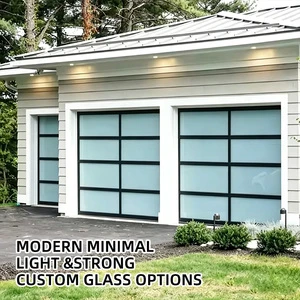 Insulated Aluminum Full-View Garage Door Finished Surface Fiberglass Screen Netting 16x8 8x7 Frosted Glass for Light Privacy