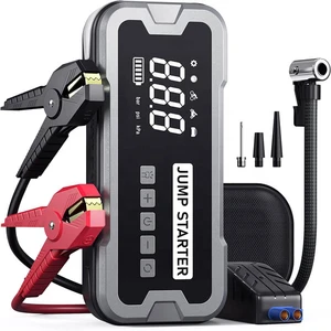 6-in-1 Portable Car Jump Starter Battery Booster Power Bank 12V 24000mAh Emergency Battery Pack Air Compressor Car Accessories