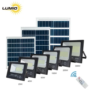 New Design Remote Control Outdoor Waterproof Ip66 Led Flood Lamp 25W 40W 60W 100W 200W 300W Solar Spotlight Energy Flood Light